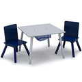Delta Children Kids Table & Chair Set with Storage (2 Chairs Included), Grey/Blue