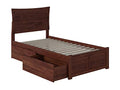 Atlantic Furniture AR9012114 Metro Platform Bed with 2 Urban Bed Drawers, Twin XL, Walnut