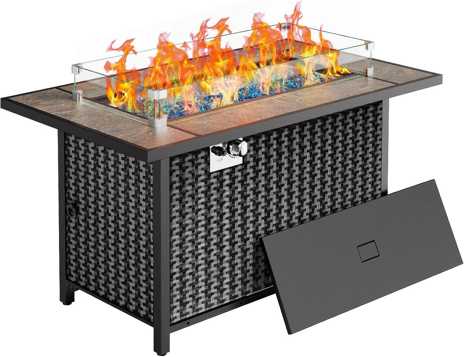 Ciays 28 Inch Propane Fire Pit CSA-Listed Outdoor Fire Pit Table, 50,000 BTU Steel Gas Fire Pits with Lid, gallery view 10