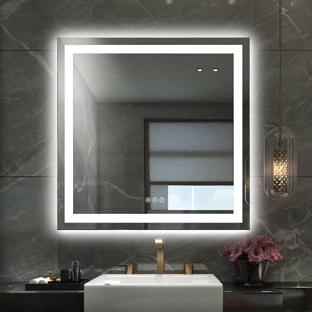 Amorho LED Mirror for Bathroom, 24"x30" with Front Light and Backlight | Stepless Dimmable, Anti-Fog, gallery view 59