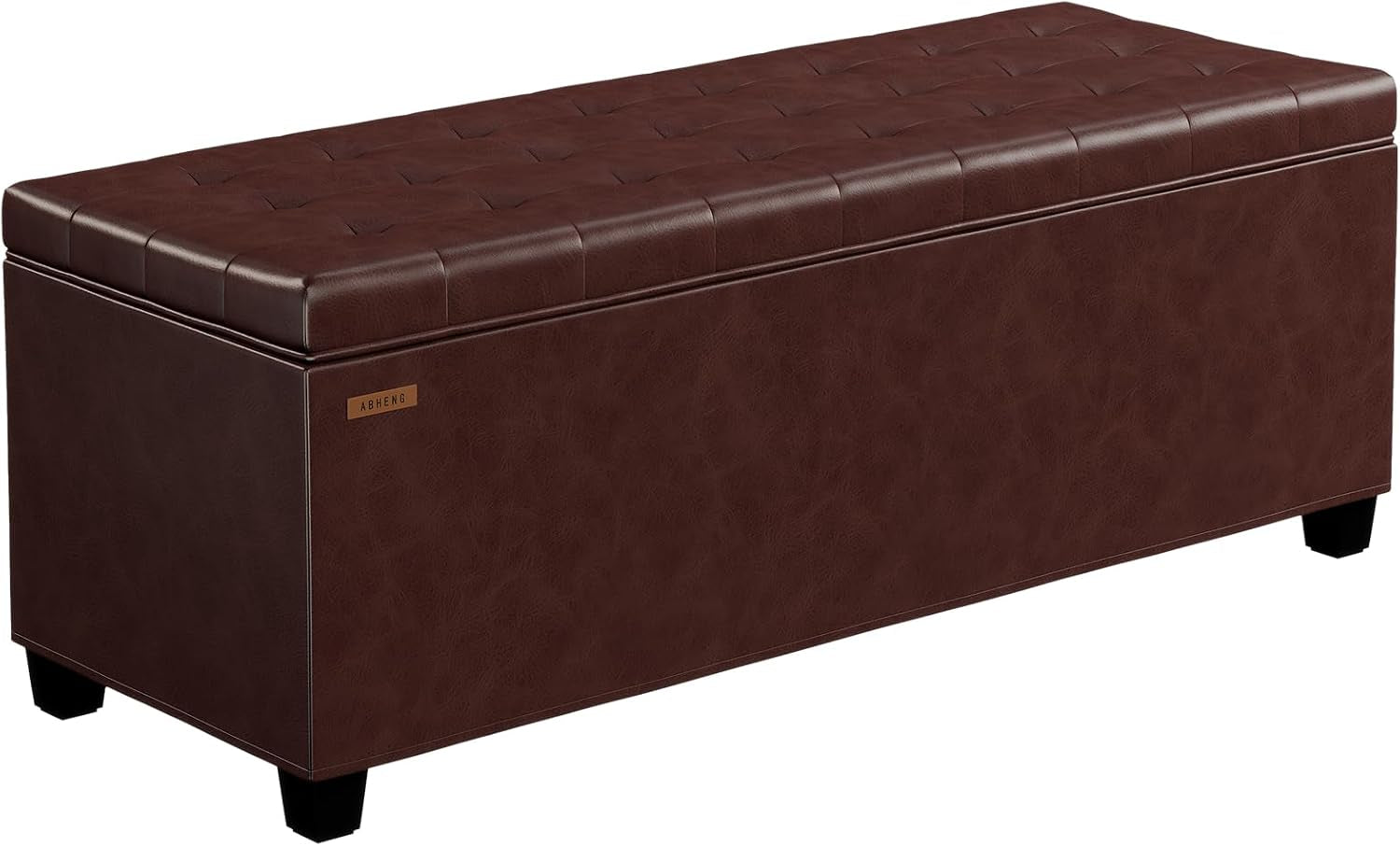 ABHENG Velvet Storage ottoman bench with legs,43.5”W x 15.7”D x 15.7”H,metal frame end of bed bench hold up, gallery view 11