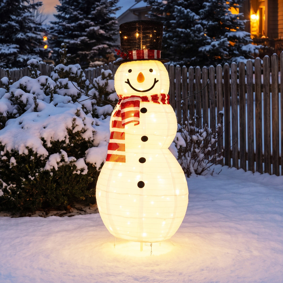 4.2 Ft Lighted Christmas Snowman Decoration