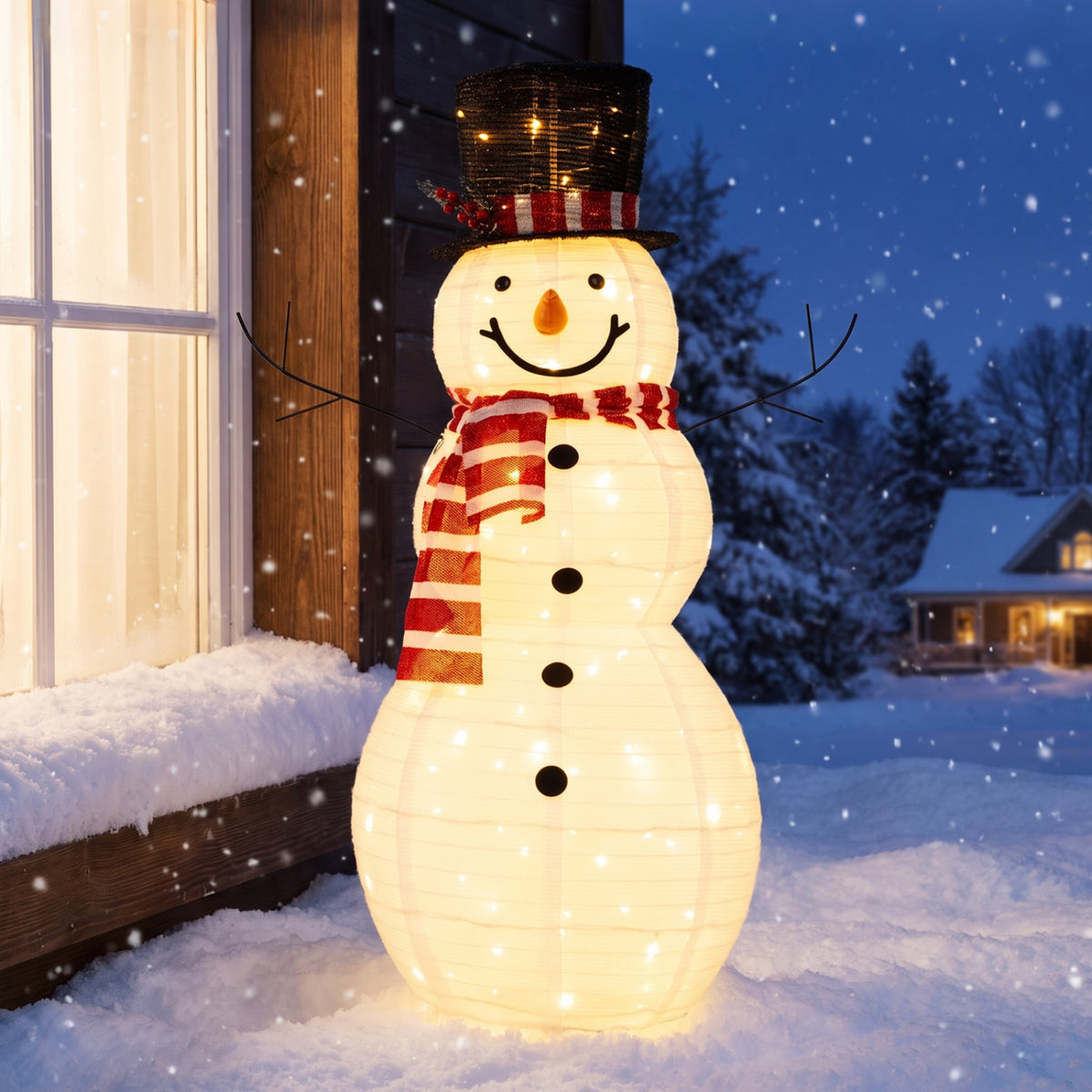 4.2 Ft Lighted Christmas Snowman Decoration