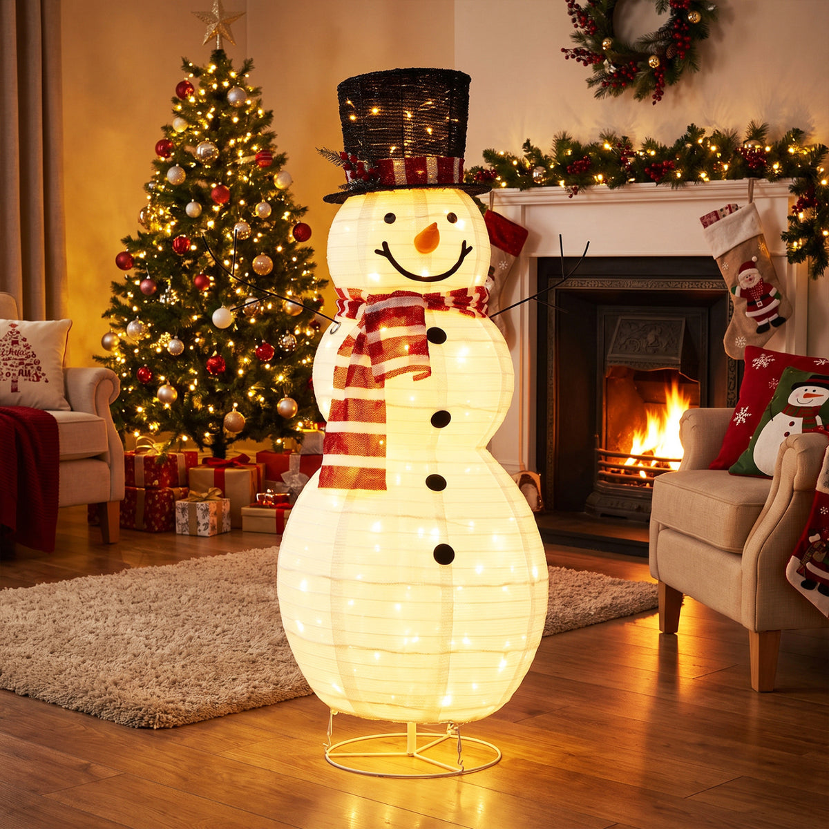 4.2 Ft Lighted Christmas Snowman Decoration