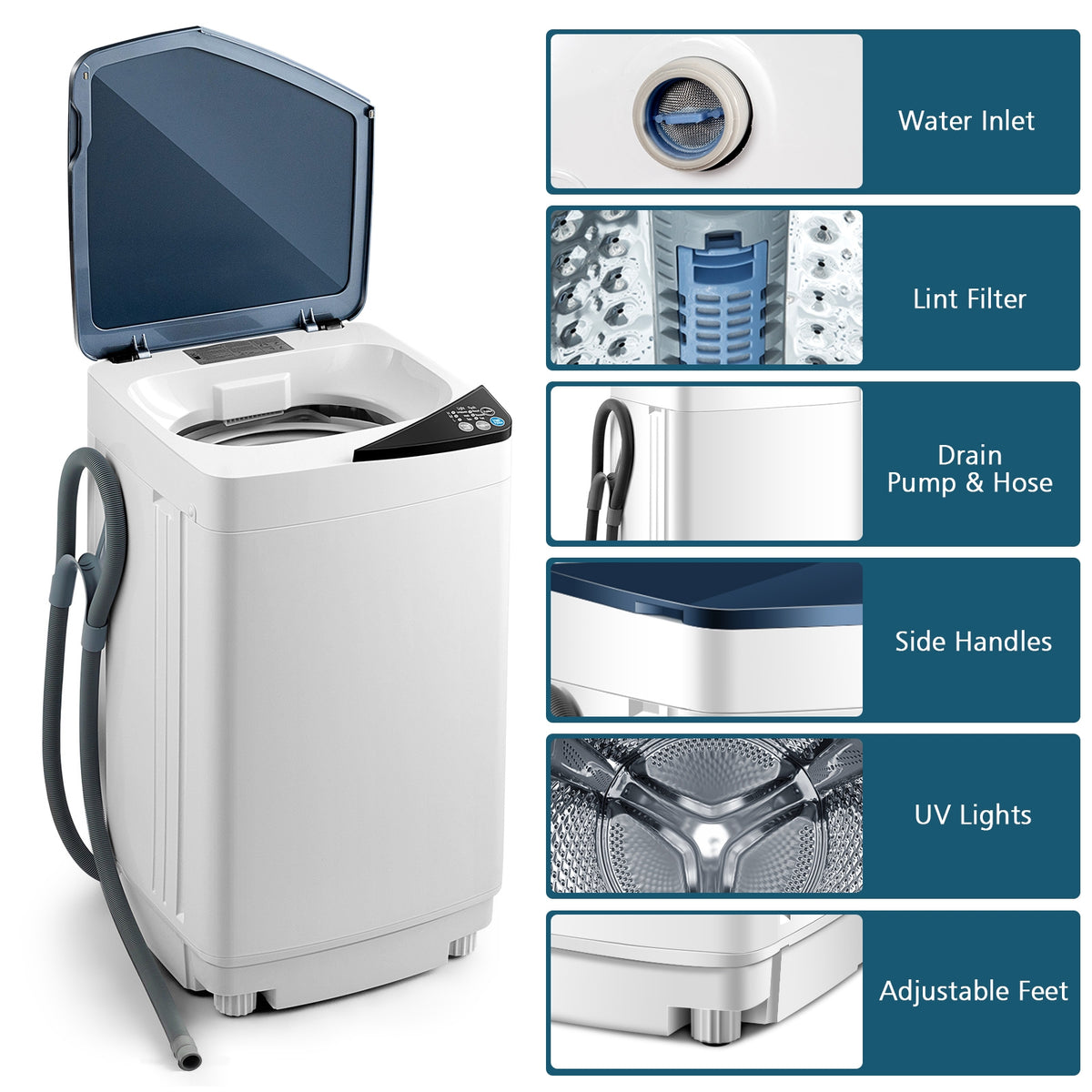 Full-Automatic Washing Machine with Built-in Barrel Light
