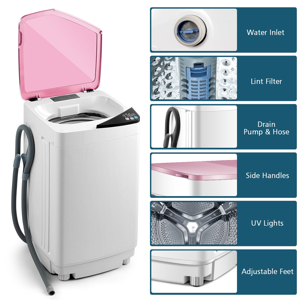 Full-Automatic Washing Machine with Built-in Barrel Light