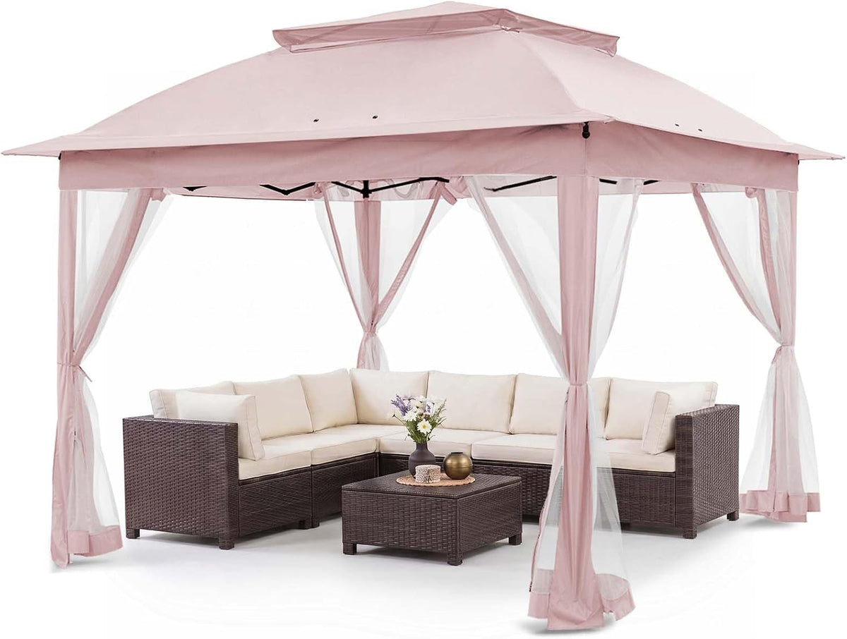 COOS BAY 11x11 Pop Up Gazebo with Mesh Netting, Instant Outdoor Canopy Tent, Water Resistant Shelter with, gallery view 17