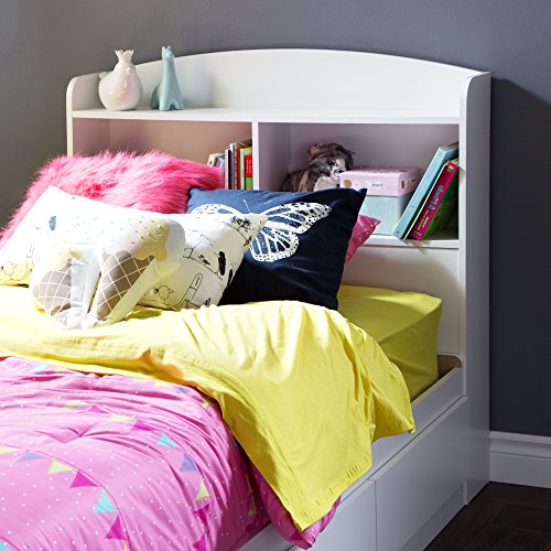 South Shore Logik Bookcase Headboard-Twin-Pure White