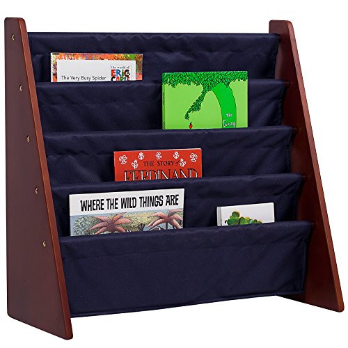 Wildkin Sling Bookshelf, Cherry with Blue