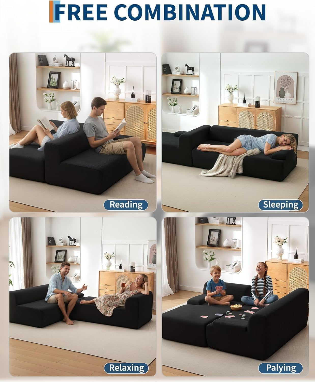 Oversized 108" Corduroy Cloud Sectional, Left-Facing Chaise Boneless Modular Sofa, Soft Deep Lounger for Living Room, No Assembly Needed