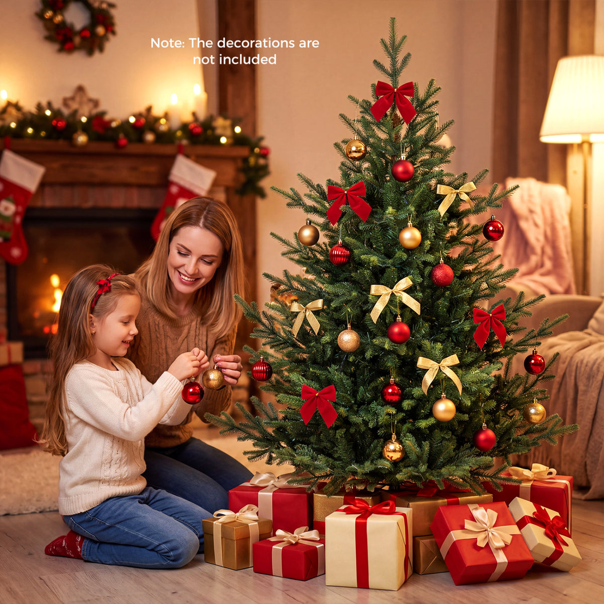 6 FT Pre-Lit Artificial Christmas Tree with 240 Warm White LED Lights