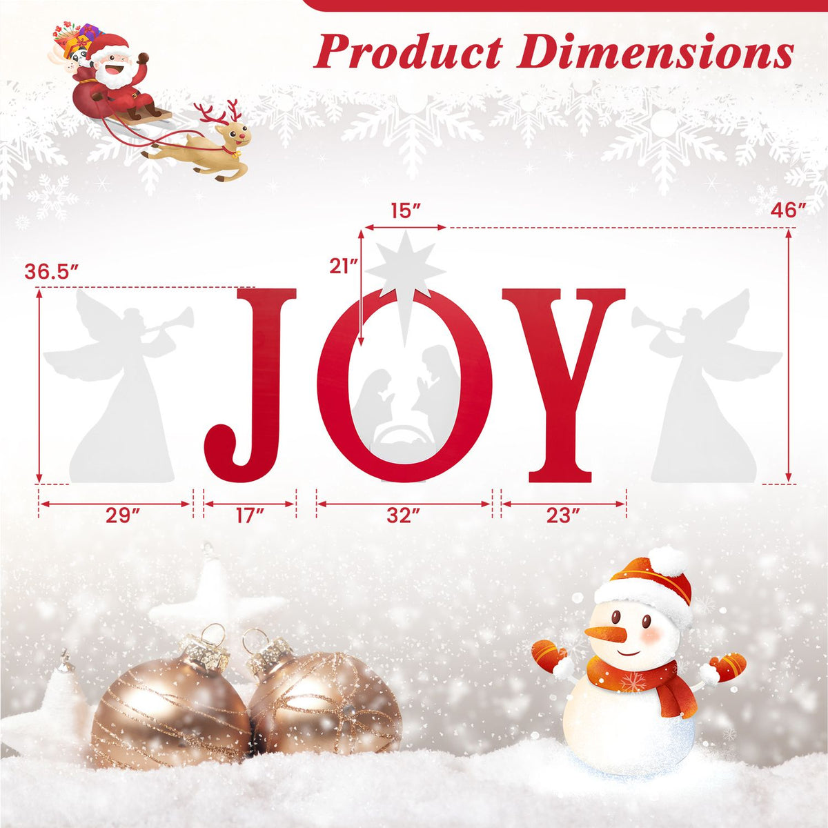 5 PCS JOY Nativity Christmas Yard Sign Set with Angels for Garden