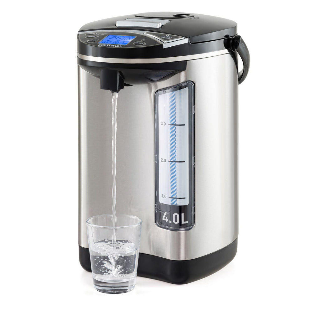 5 Temp Settings Stainless Steel Hot Water Dispenser with Auto-Shut Off and Dry Burn Protection, 4L