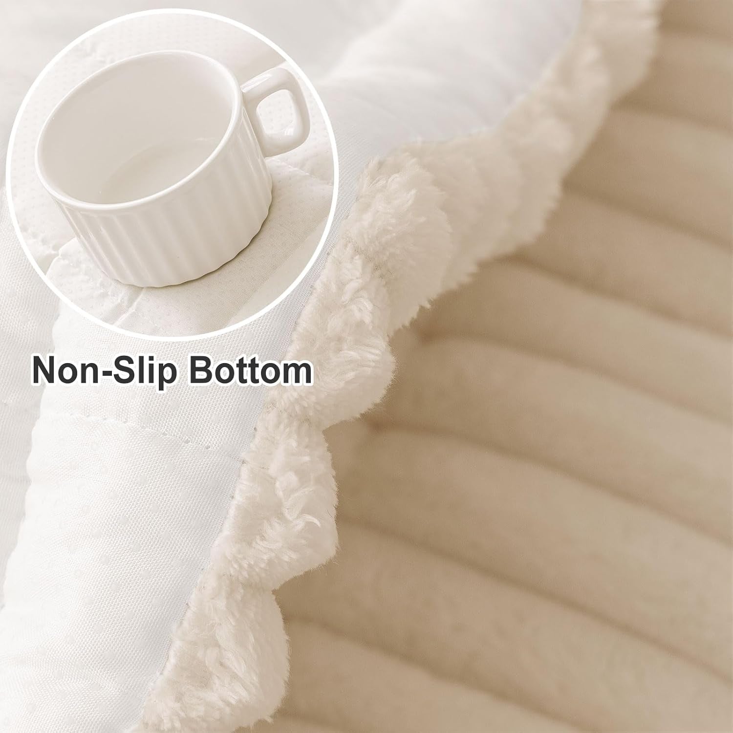 Couch Cover for Dogs, Washable Non Slip Plush Flannel Sofa Protector | Thick Flannel, Silicone Anti-Slip Backing, Pet Hair & Scratch Protection, Fits Sofa & Loveseat (27.6" X 70.9")