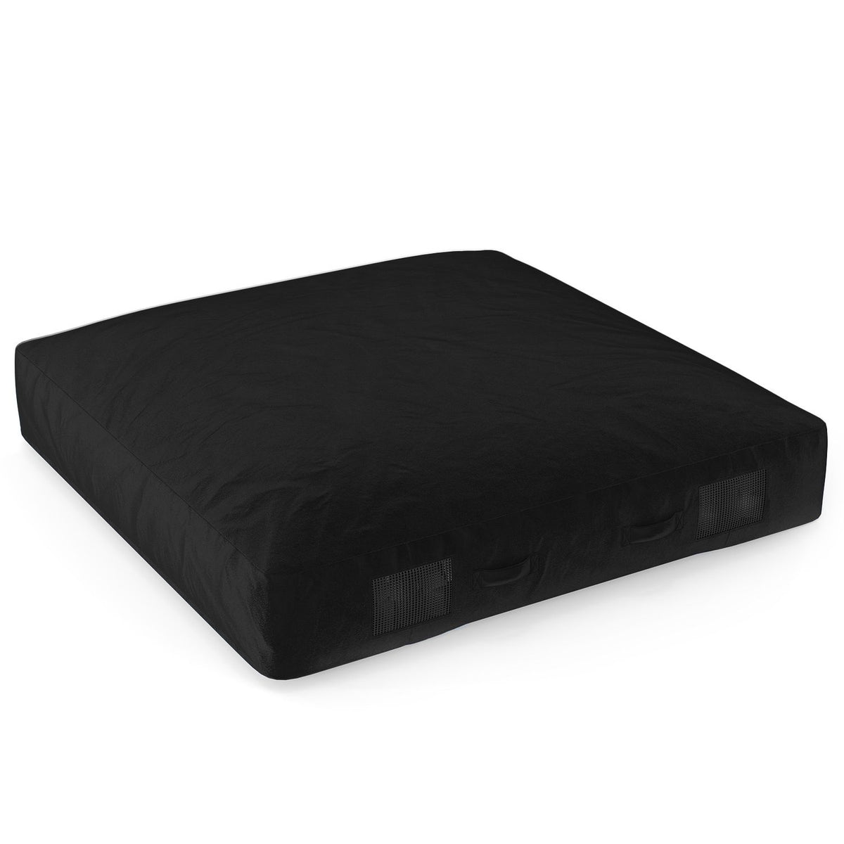 A black crash pad shown alone against a white background.