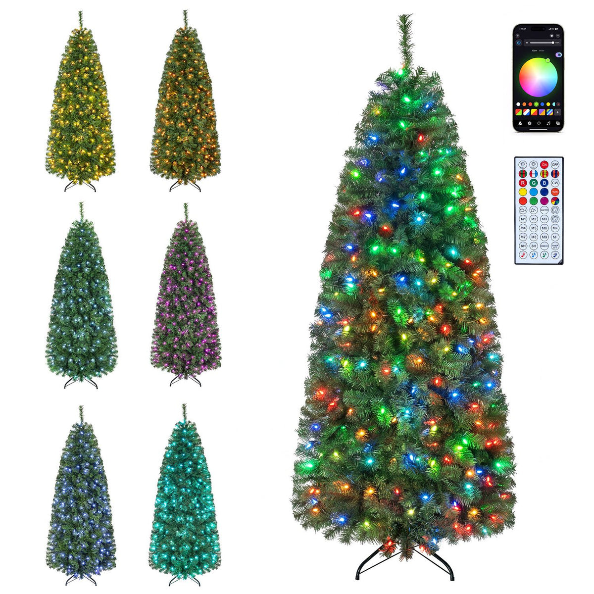 7.5 FT Smart Pencil Christmas Tree with Pre