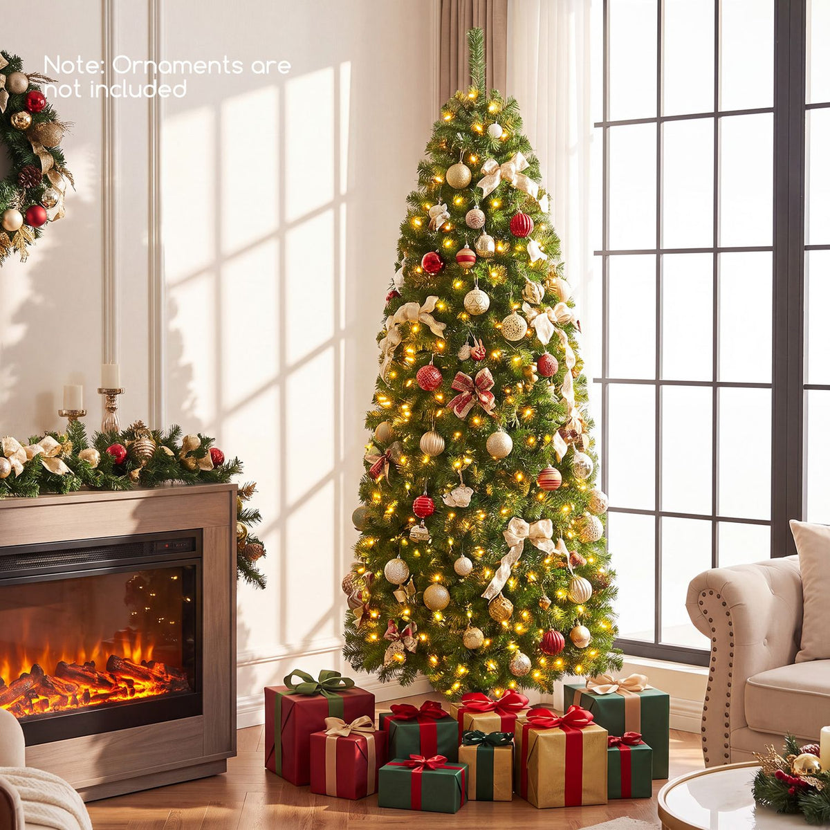 7.5 FT Smart Pencil Christmas Tree with Pre