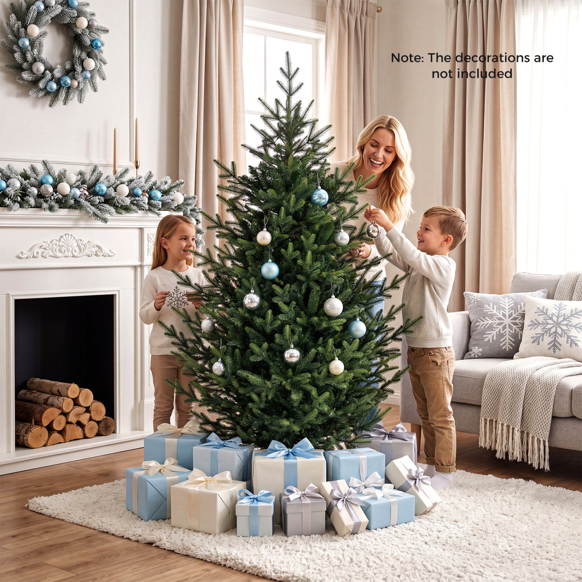 6 FT Pre-Lit Artificial Christmas Tree with 240 Warm White LED Lights