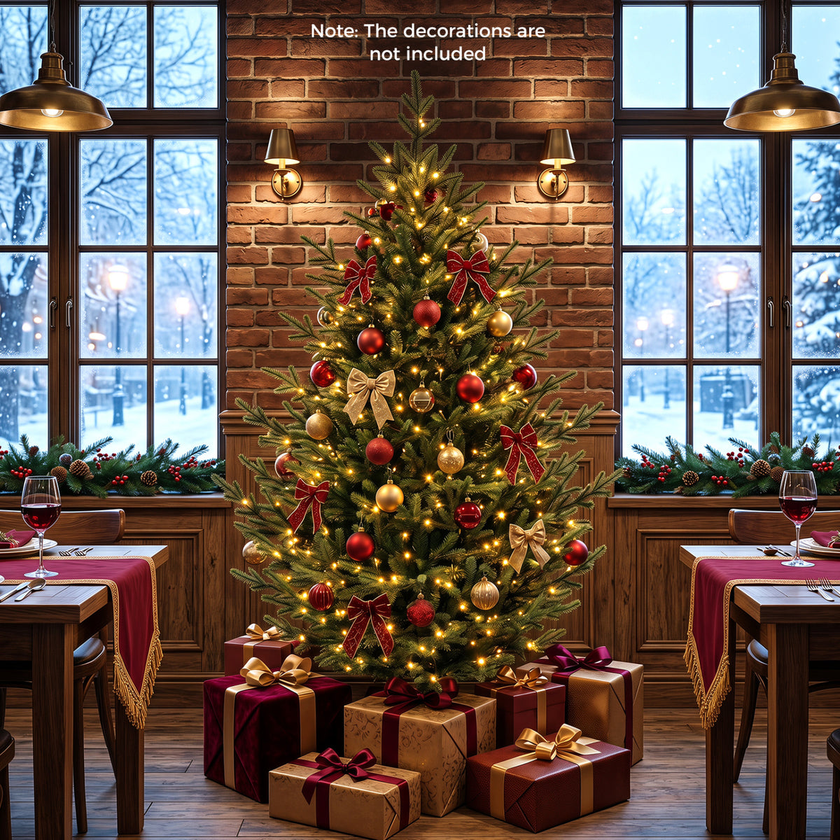 6 FT Pre-Lit Artificial Christmas Tree with 240 Warm White LED Lights