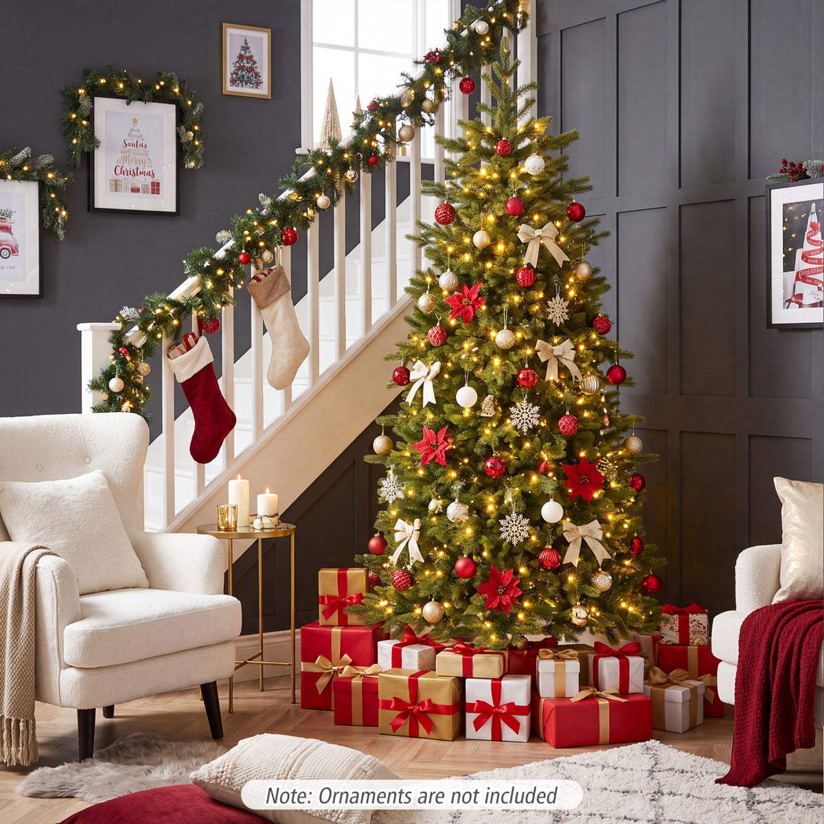 6 FT Pre-lit Christmas Tree with 250/470 Warm White and Multi