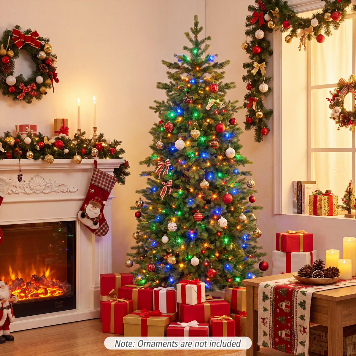 6 FT Pre-lit Christmas Tree with 250/470 Warm White and Multi