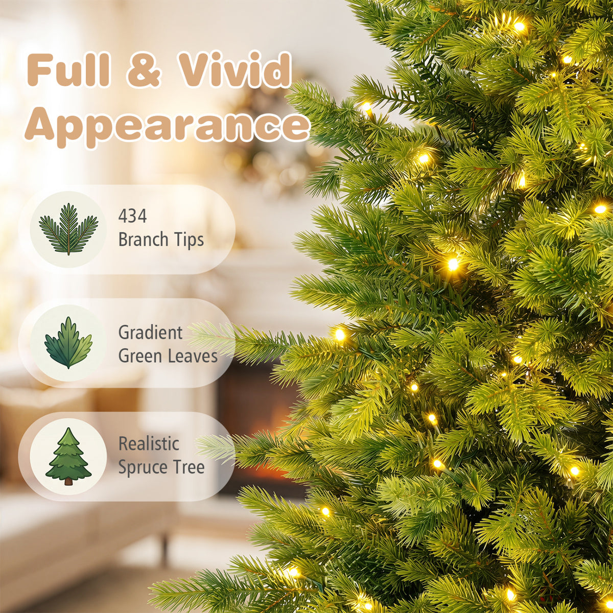 6 FT Pre-lit Christmas Tree with 250/470 Warm White and Multi
