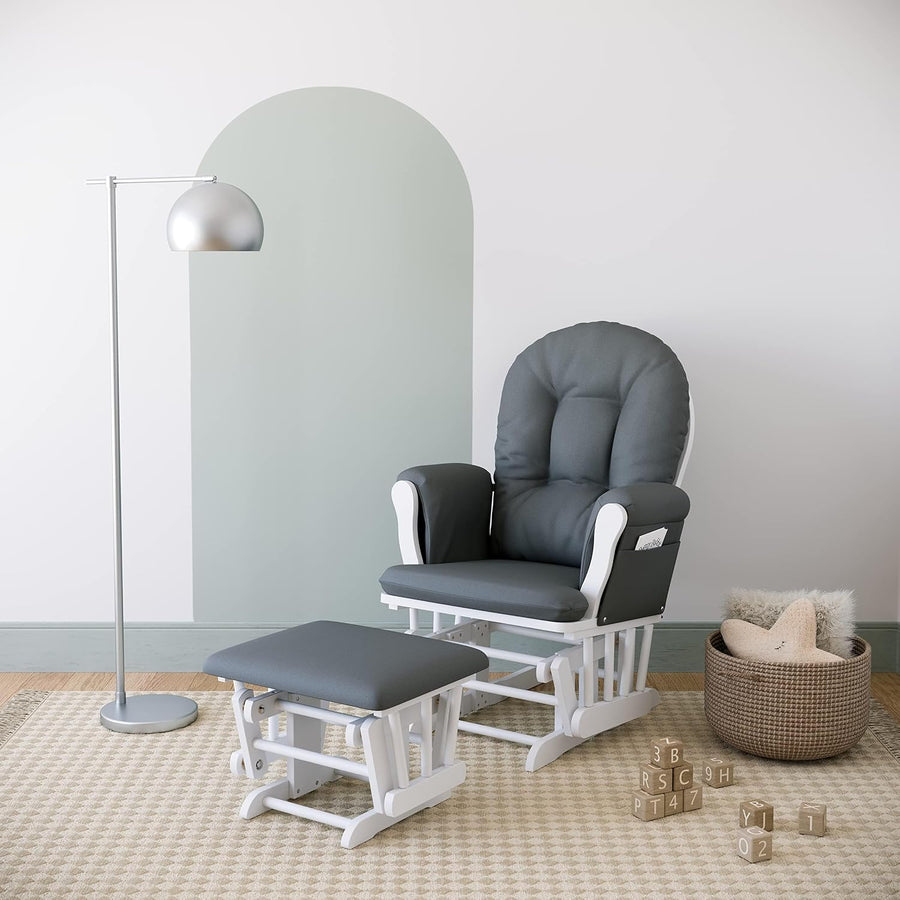 Storkcraft Hoop Glider & Ottoman | GREENGUARD Gold – Visit Furniture