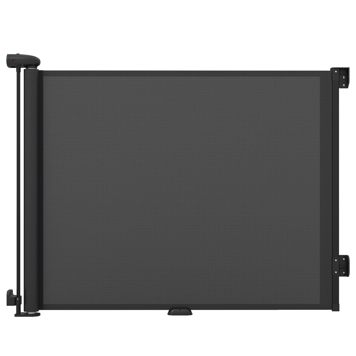 Black mesh gate shown fully extended against a plain white background.
