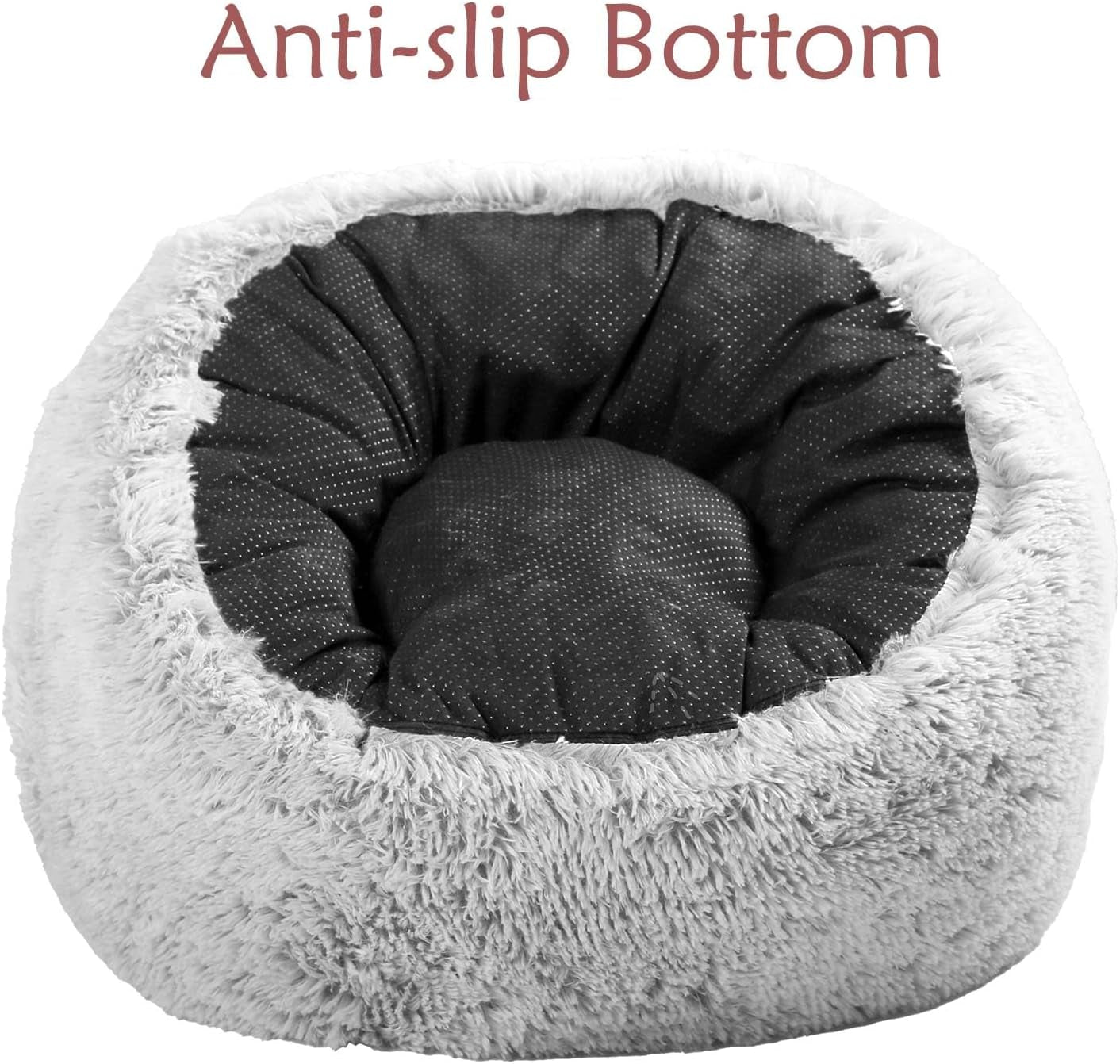 Underside view showing the chair's black anti-slip dotted bottom and recessed central seat cushion.