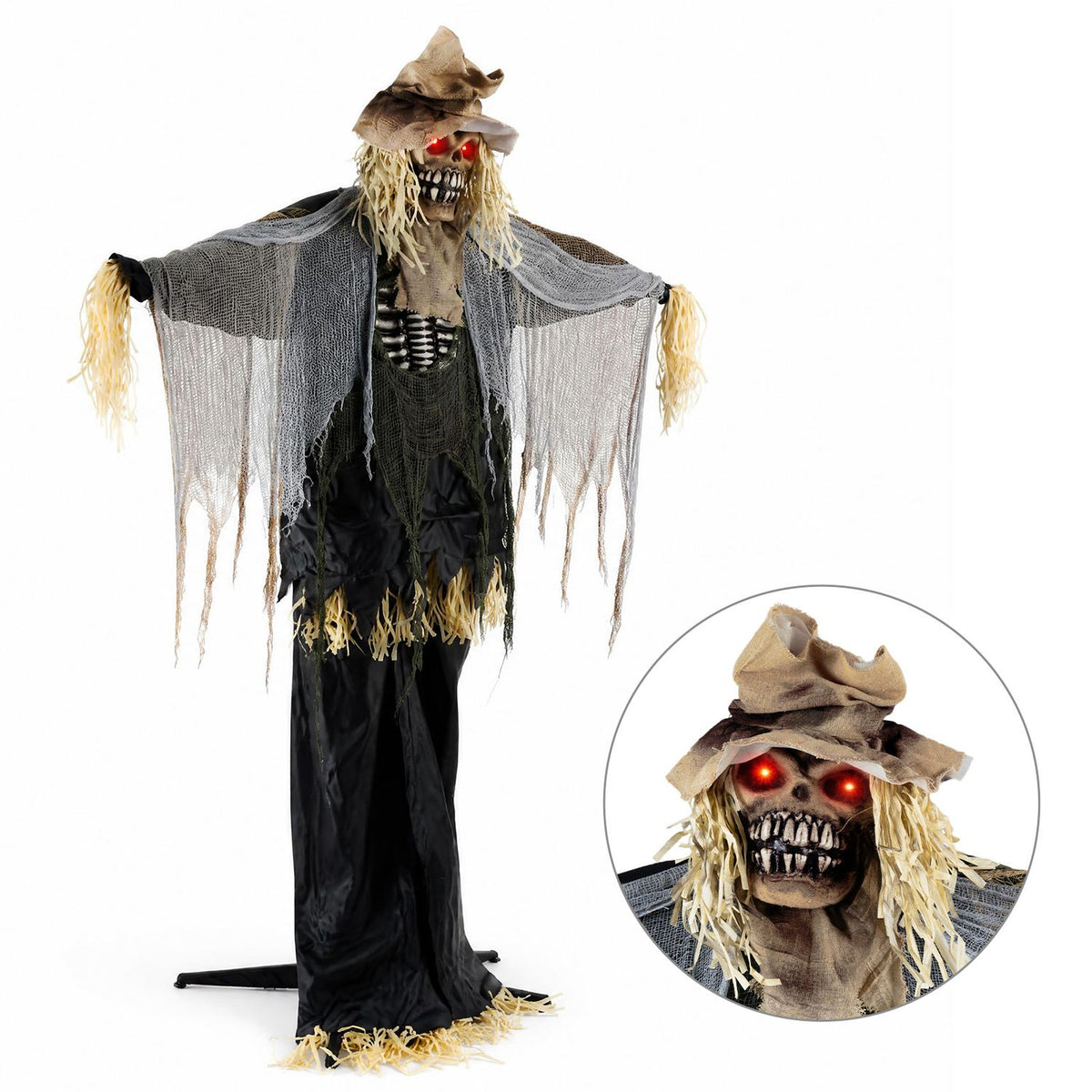 7.3 FT Halloween Animated Scarecrow Decoration
