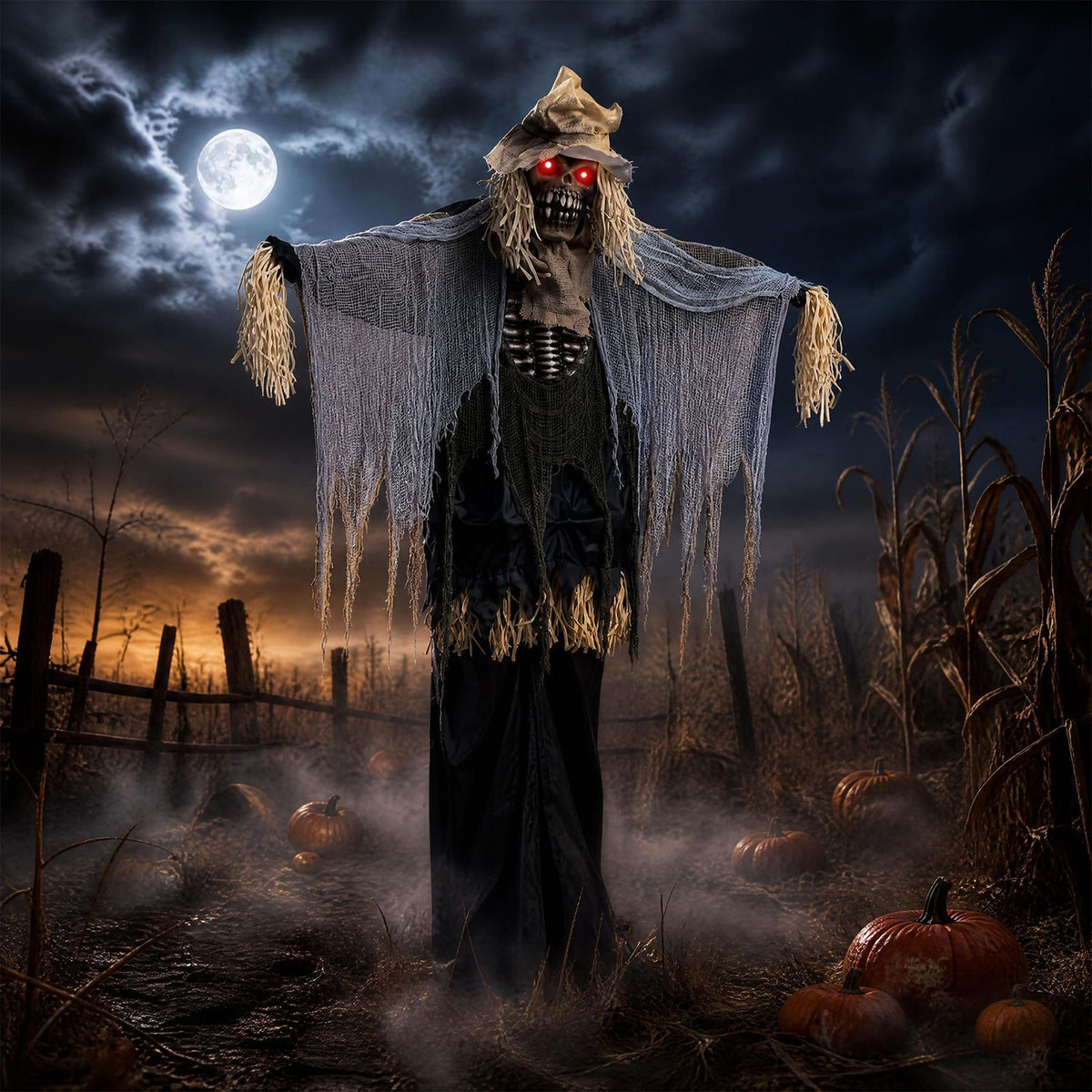 7.3 FT Halloween Animated Scarecrow Decoration