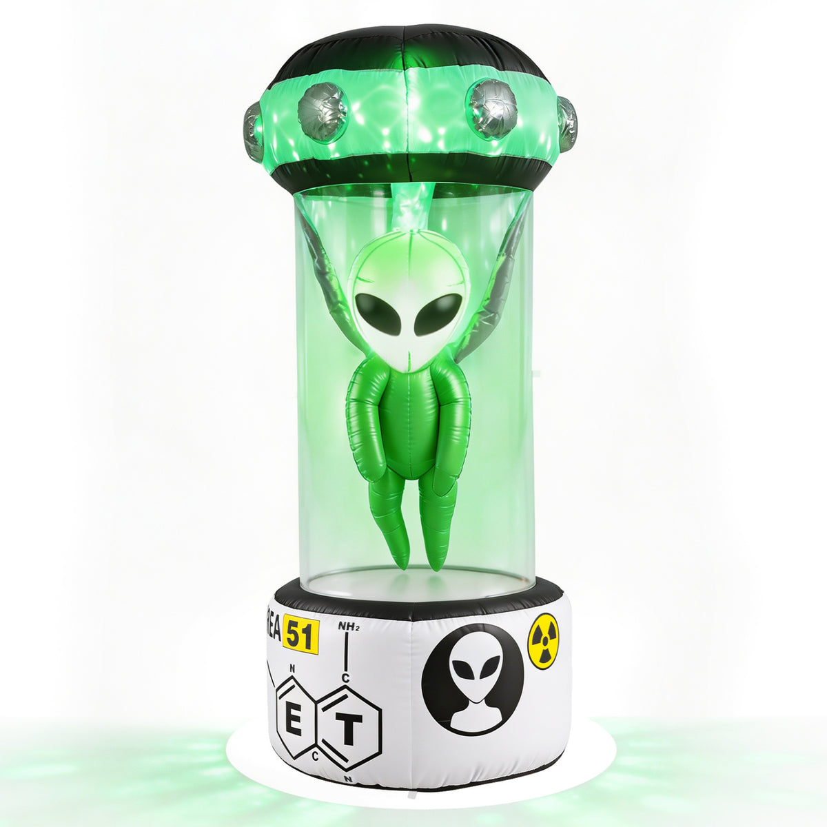 7.4 FT Halloween Inflatable Alien with Rotating Flashing Green Lights