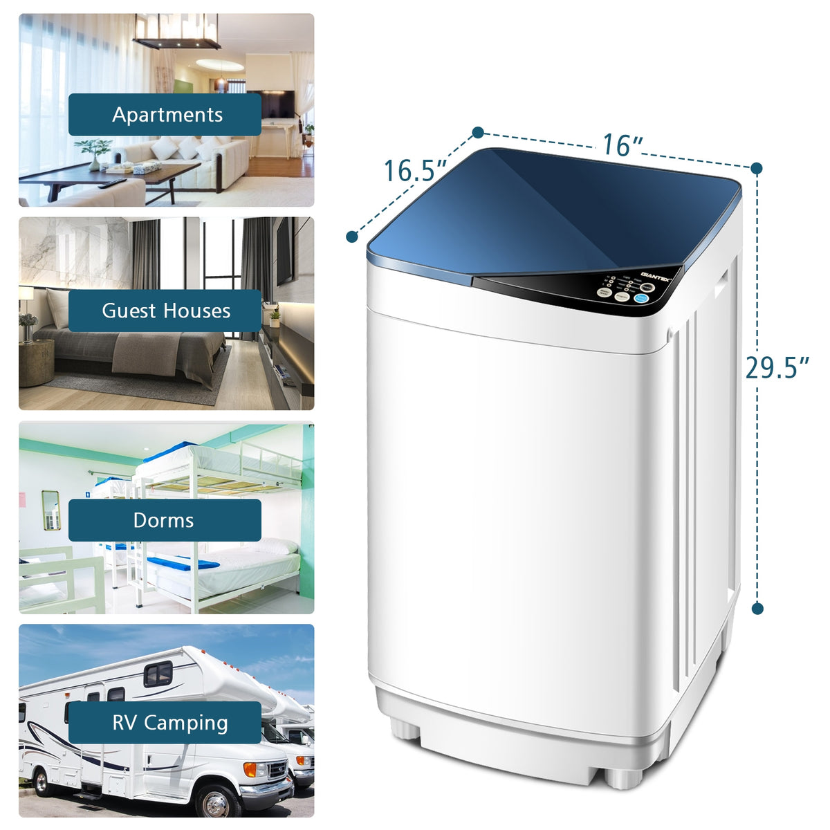 Full-Automatic Washing Machine with Built-in Barrel Light