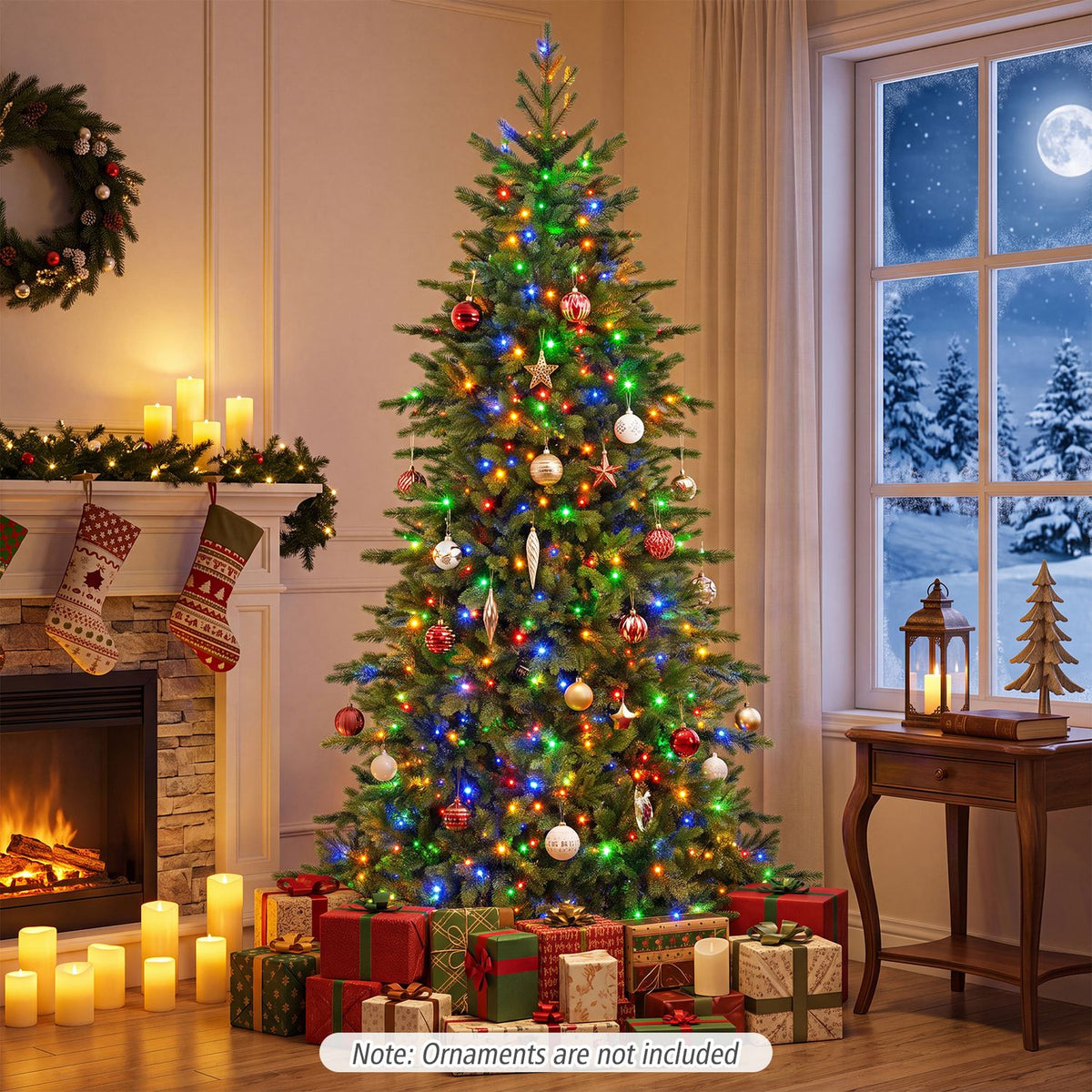 6 FT Pre-lit Christmas Tree with 250/470 Warm White and Multi