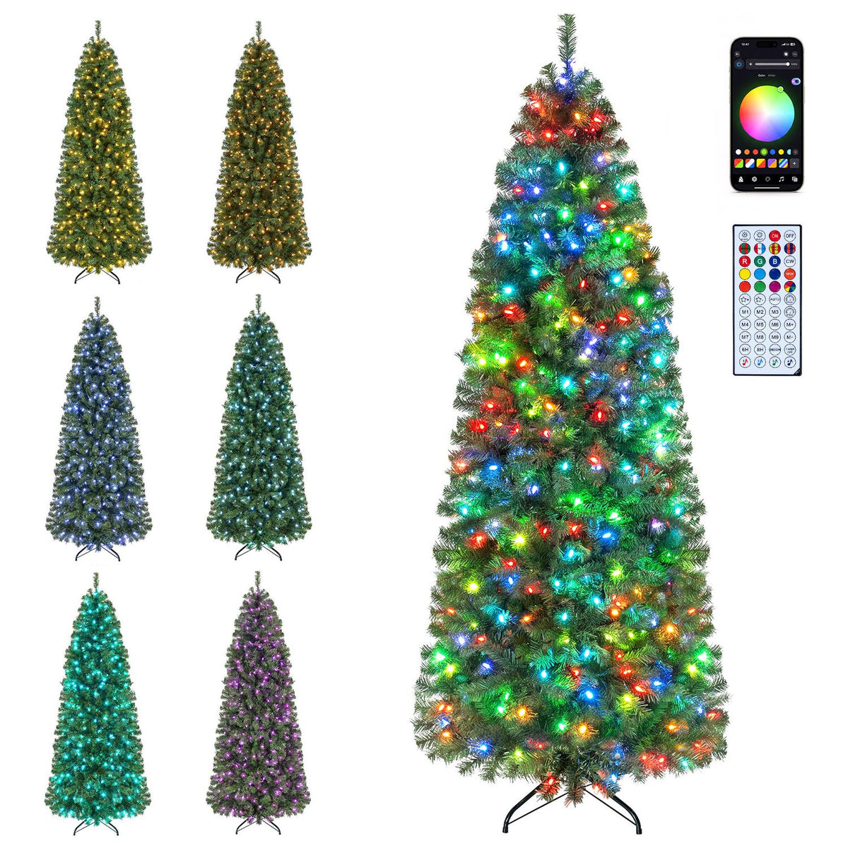7.5 FT Smart Pencil Christmas Tree with Pre