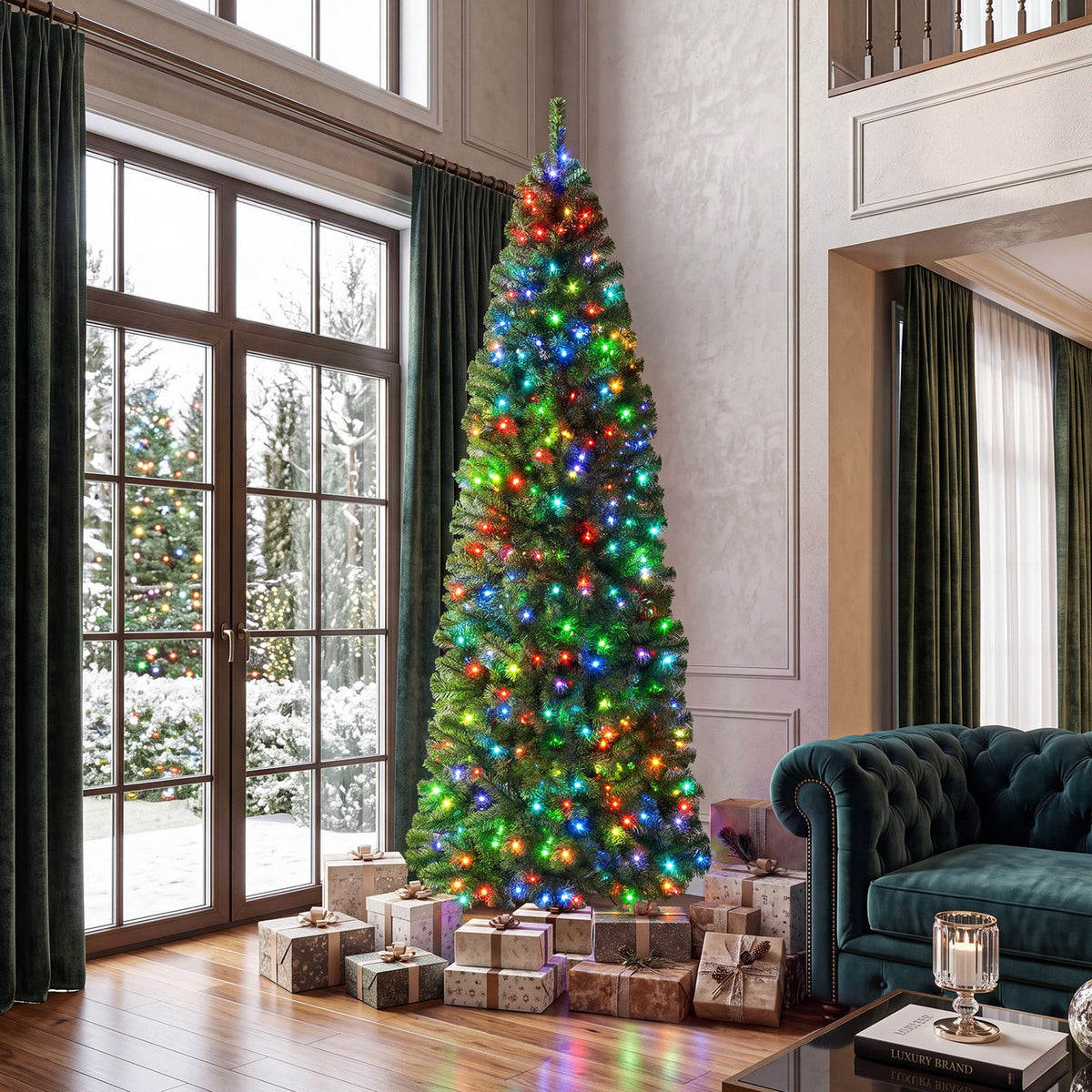 7.5 FT Smart Pencil Christmas Tree with Pre