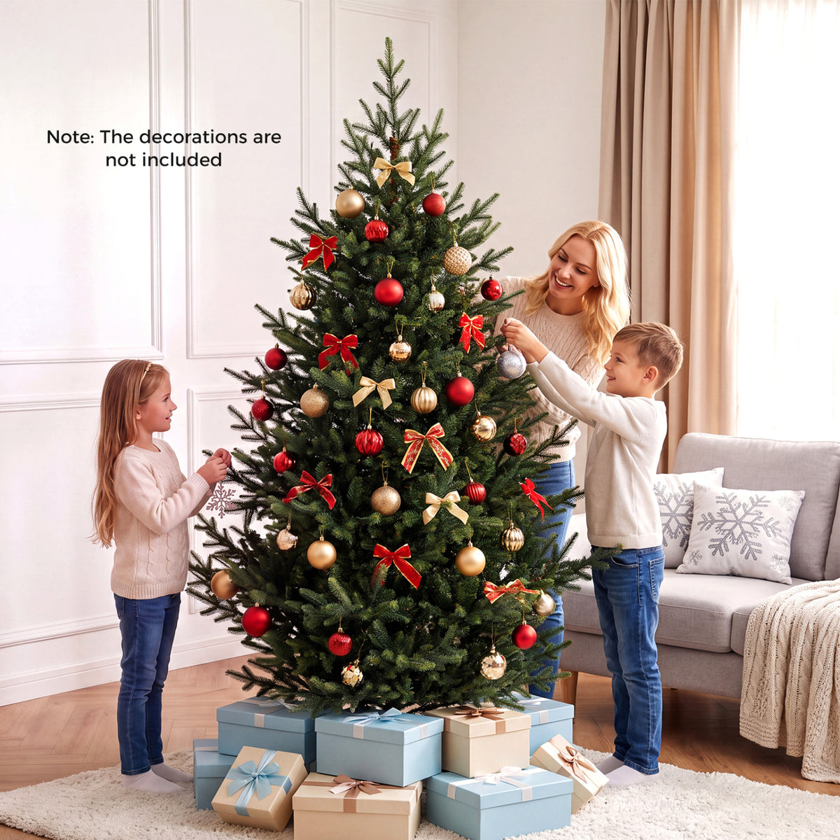 6 FT Pre-Lit Artificial Christmas Tree with 240 Warm White LED Lights