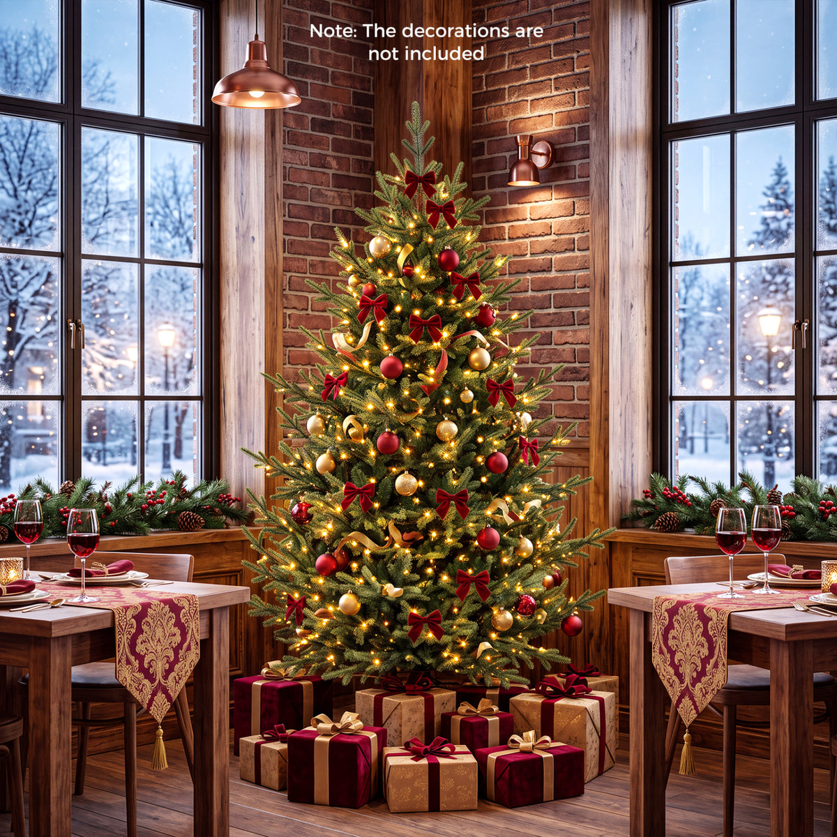 6 FT Pre-Lit Artificial Christmas Tree with 240 Warm White LED Lights