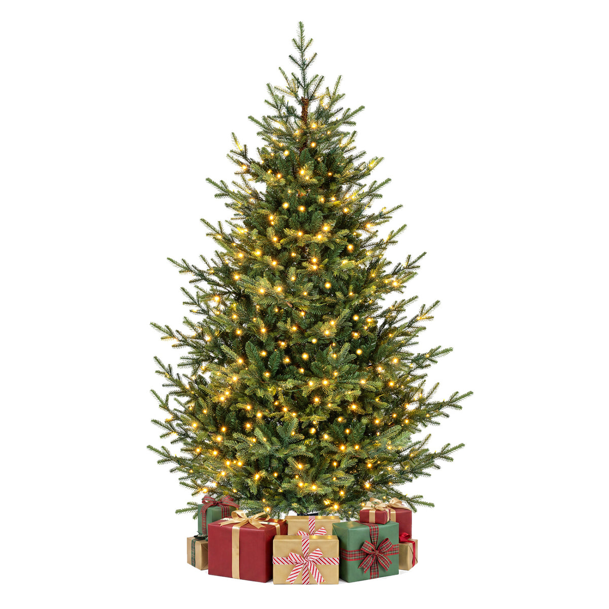 6 FT Pre-Lit Artificial Christmas Tree with 240 Warm White LED Lights
