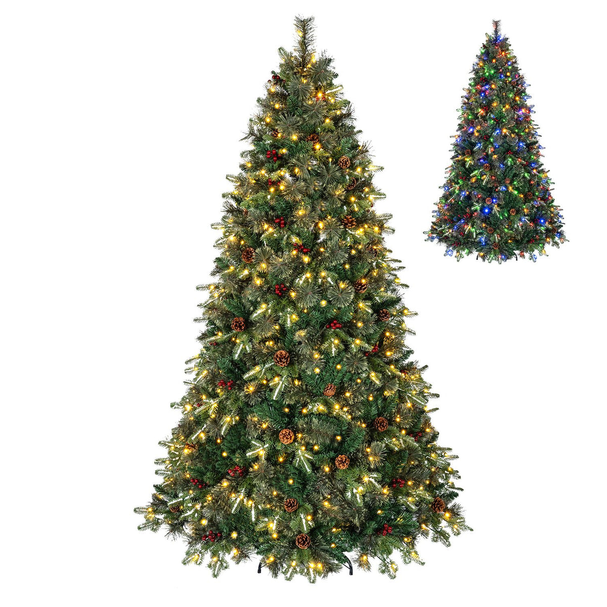 7 FT Pre-Lit Artificial Christmas Tree with Dual