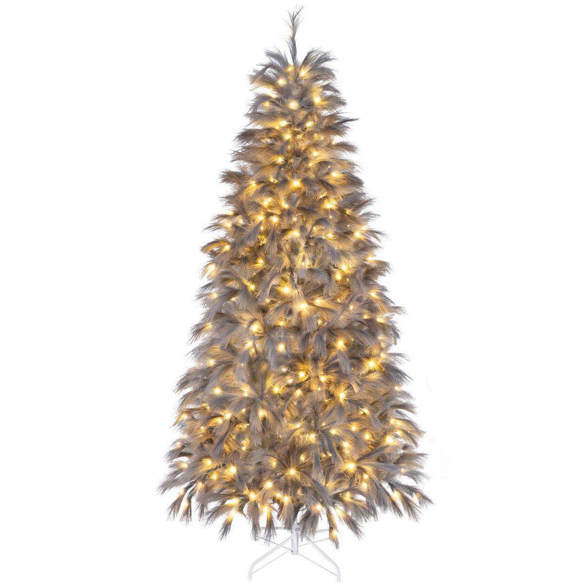 7 FT Pre-Lit Christmas Tree with Feather