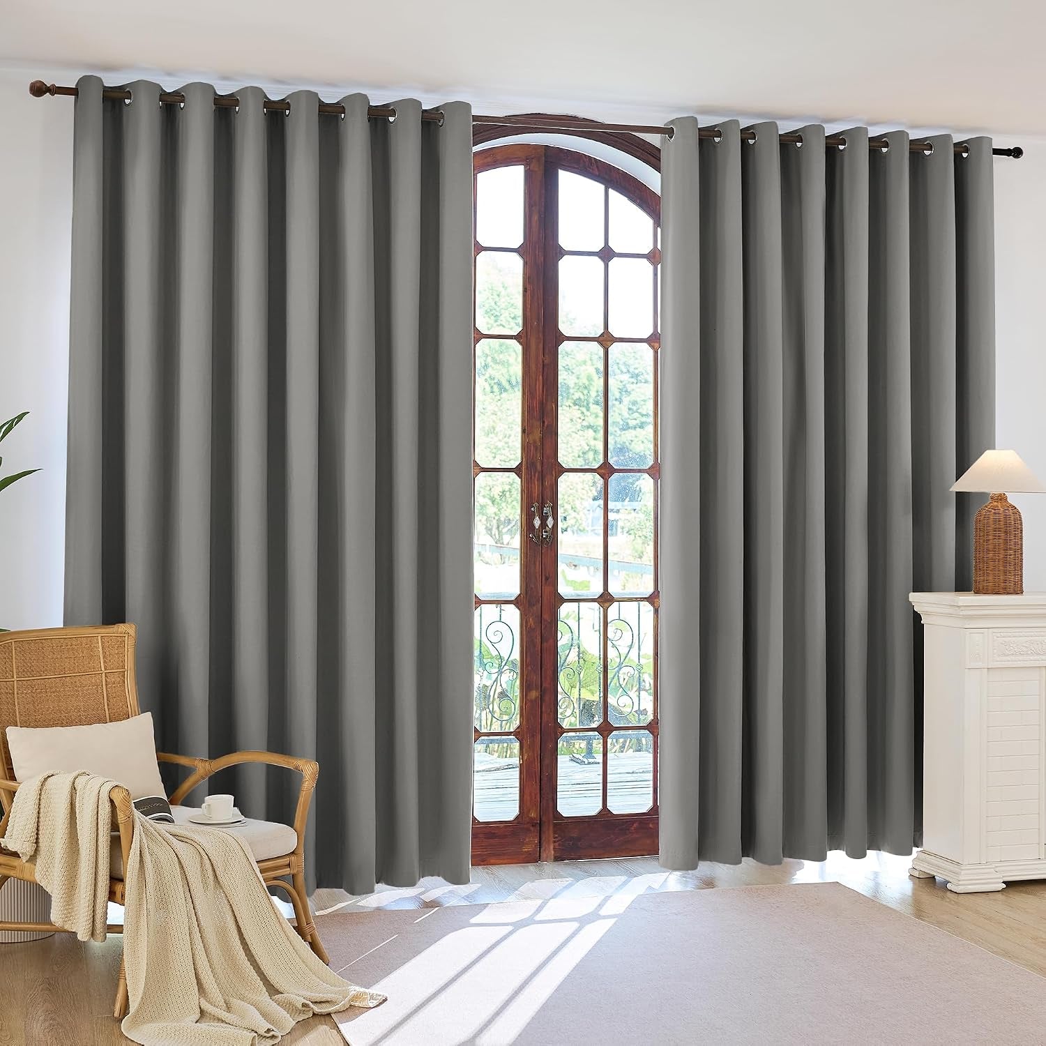 2 Panels 100% Blackout Curtains, Midweight Grommet Drapes | Thermal Insulated Drapes With White Backing, gallery view 7