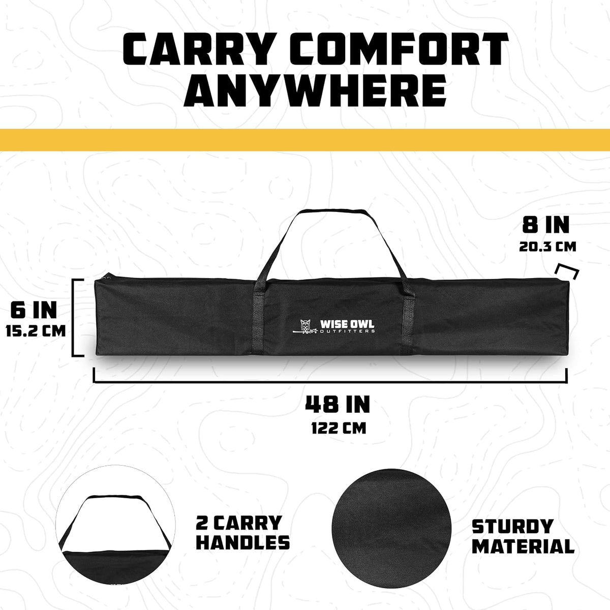 Black rectangular carry bag with two handles displayed flat on a white background.