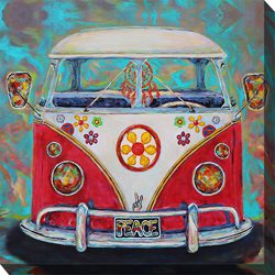 Hippy Van Outdoor Canvas Wall Art