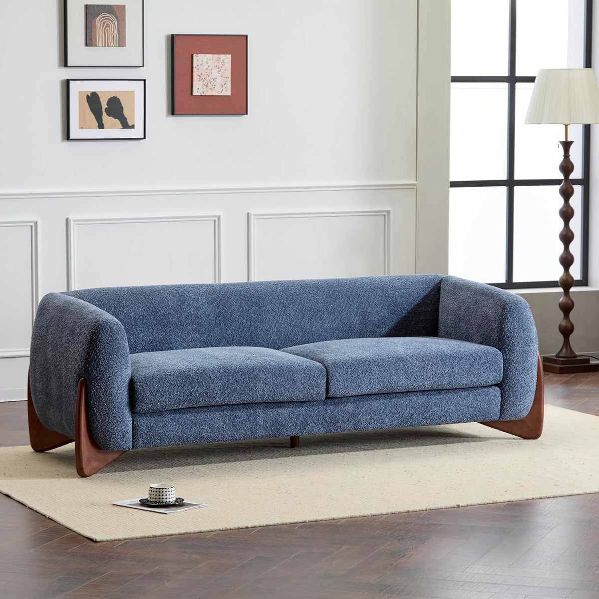Christopher Knight Home Almab 82 Inches Sofa Couch, Cozy Boucle Upholstered 3-Seater Sofa, Wood Frame, gallery view 12