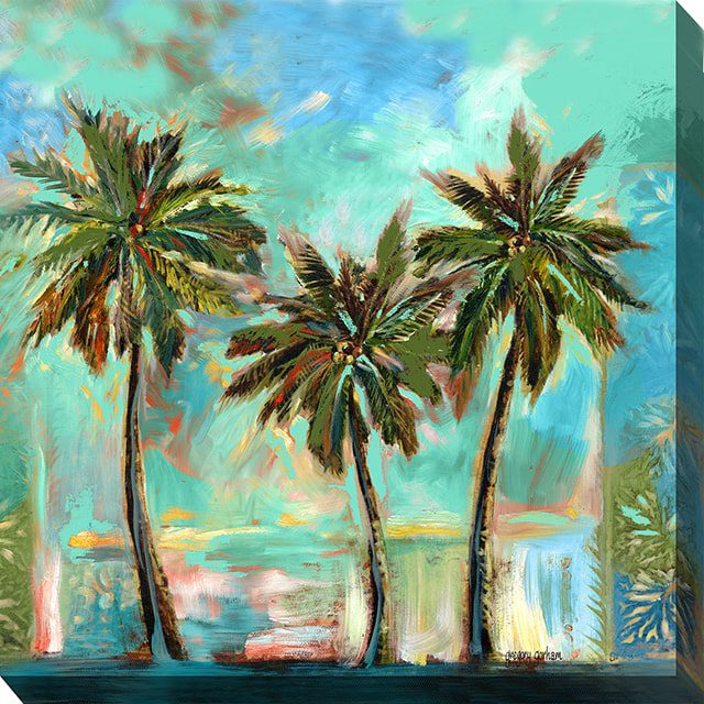 Sunset Palms Outdoor Canvas Wall Art