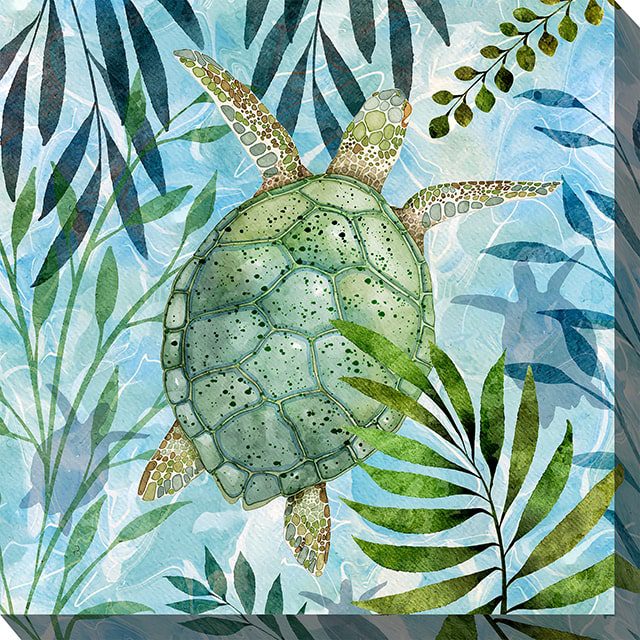 Coastal Turtle Outdoor Canvas Wall Art