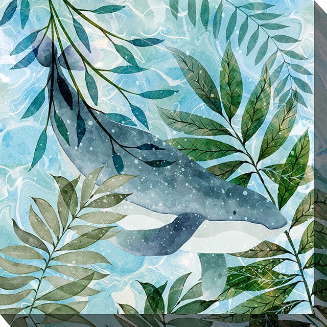 Coastal Manatee Outdoor Canvas Wall Art