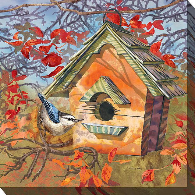 Autumn Bird Outdoor Canvas Wall Art