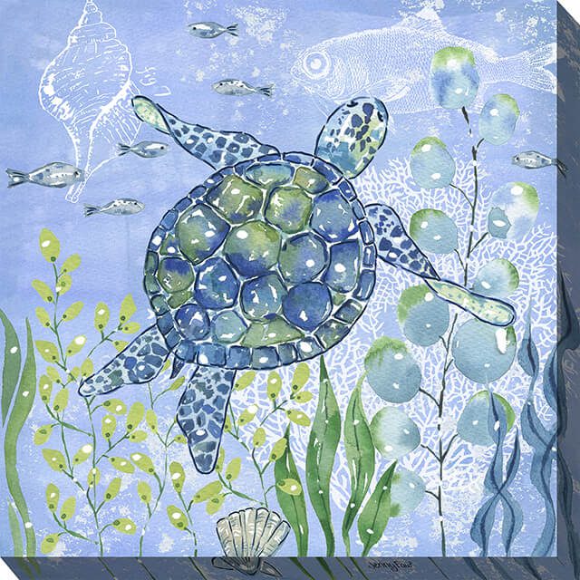 Tiny Turtle Outdoor Canvas Wall Art